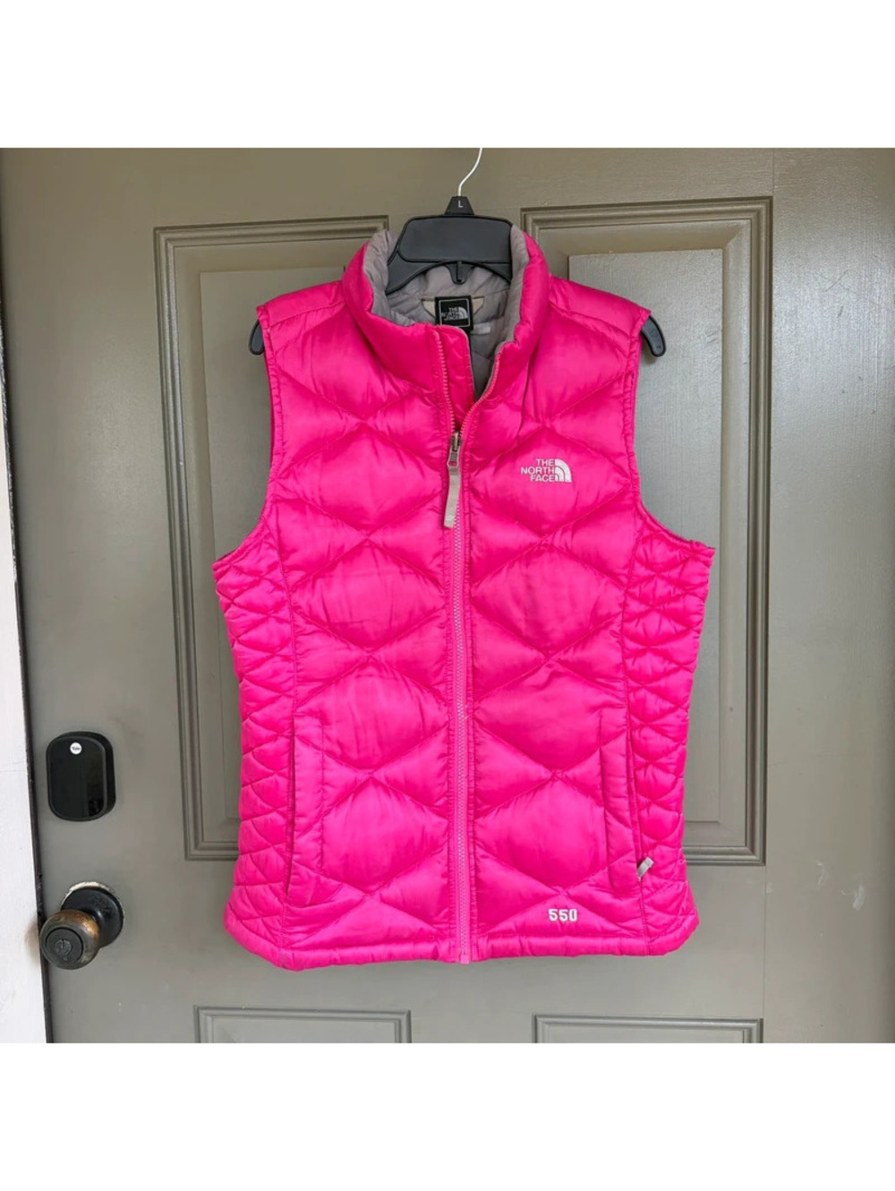 The North Face Girls Aconcagua 550 Down Puffer Vest Pink L 14/16
